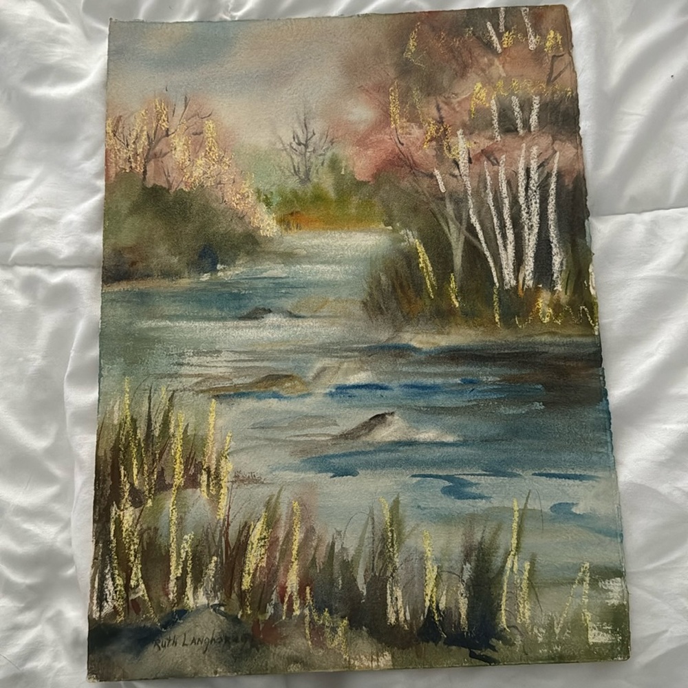 Watercolor signed painting by 20th century American artist , 11x15